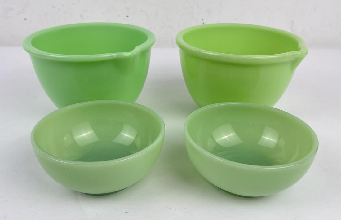 Collection of Fire King Jadeite Bowls (1 of 9)