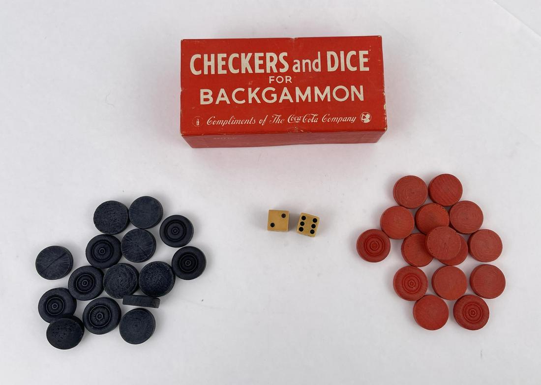 Coca Cola Checkers and Dice for Backgammon (1 of 6)