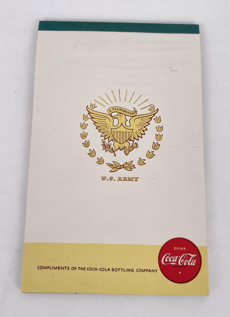 WW2 US Army Coca Cola Notepad (1 of 4)