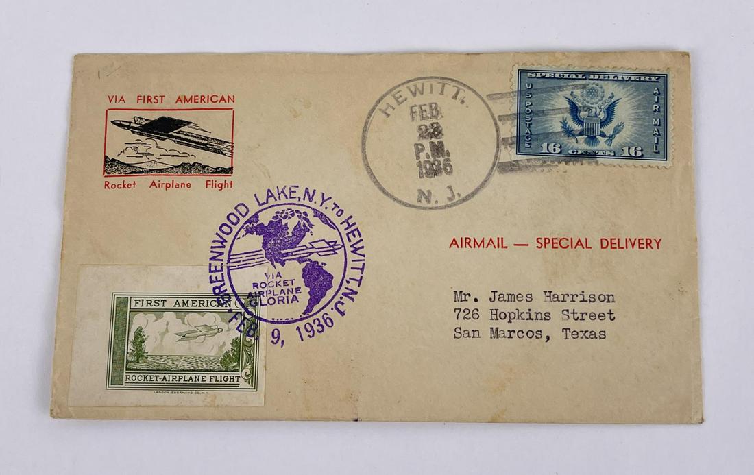 1st American Rocket Flight 1936 Envelope Cover (1 of 4)