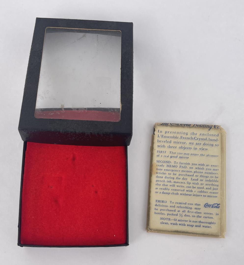 Antique Coca Cola French Crystal Pocket Mirror (1 of 3)