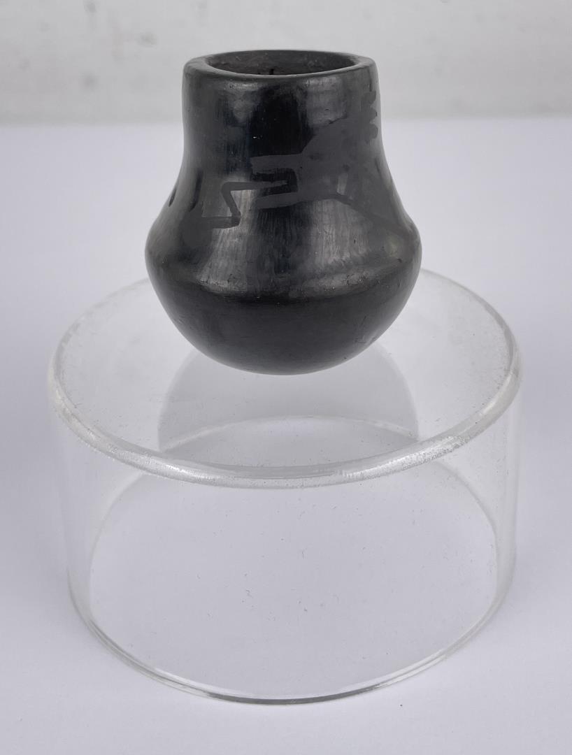 Miniature Black Santa Clara Pueblo Vase (1 of 8)