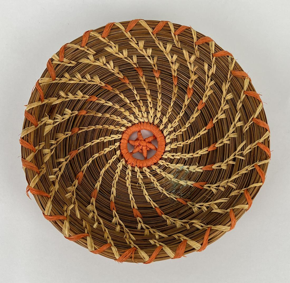 Native American Indian Pine Needle Basket- (1 of 4)