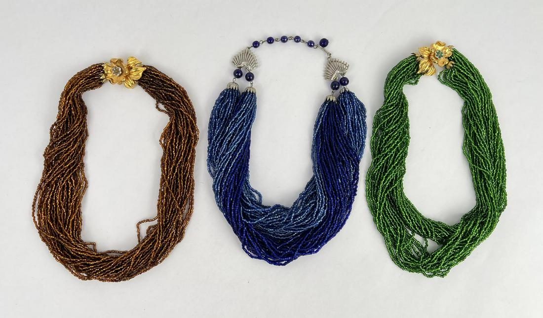 Mid Century Multi Strand Bead Necklaces (1 of 3)