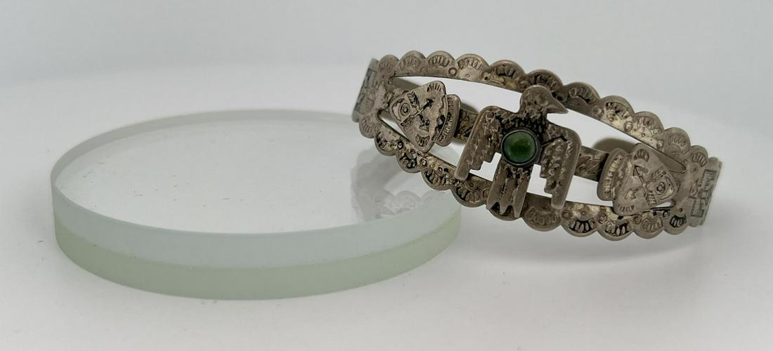 Navajo Nickel Silver Turquoise Bracelet (1 of 5)