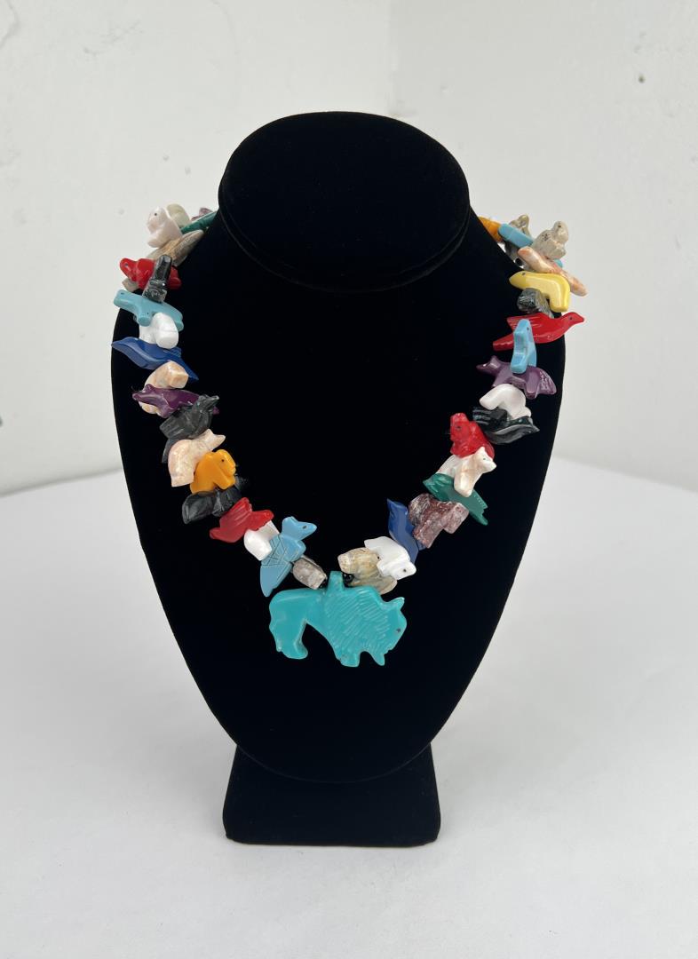Large Chunky Zuni Turquoise Fetish Necklace (1 of 4)