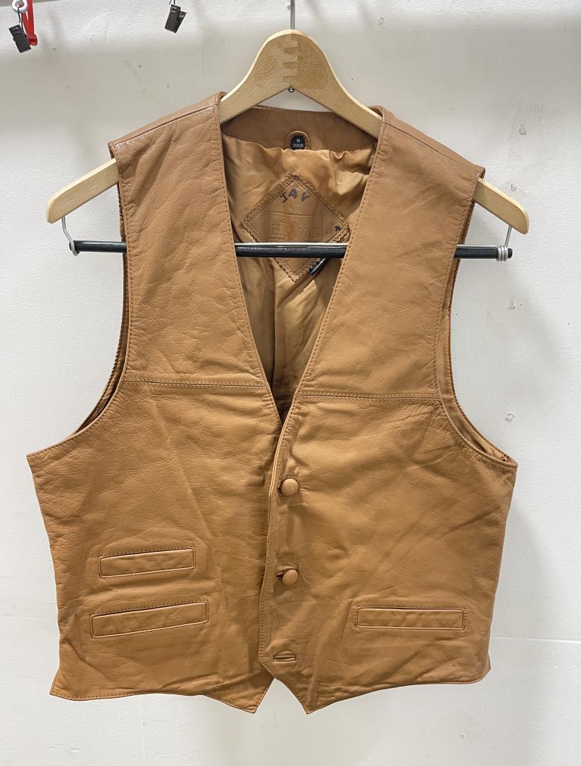 Elkmont Leather Vest: Size Medium. Allard Auction Collection Inv: VGL 12974