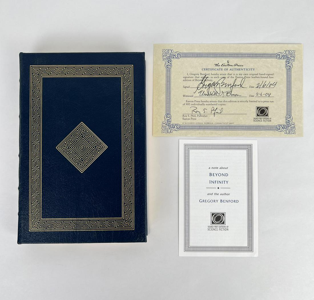 Easton Press Beyond Infinity Signed: Gregory Benford. Signed Limited Edition of 900.