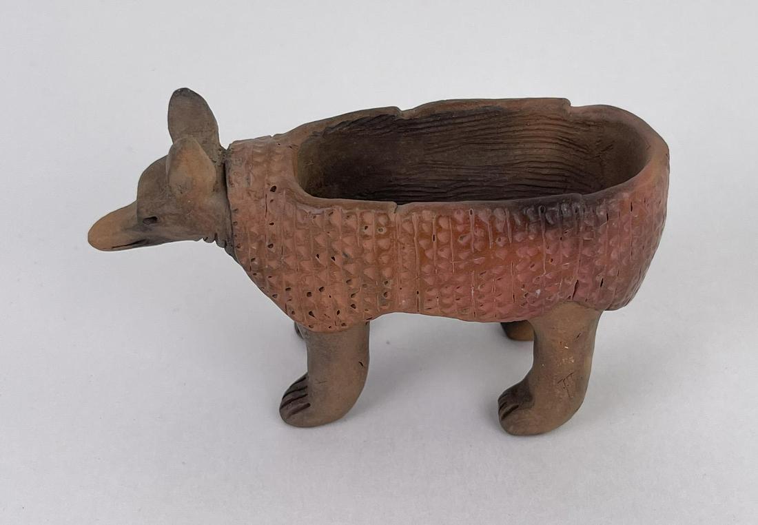 Navajo Indian Armadillo Pottery Bowl: 4 3/8" long, 2 5/8" tall. Allard Auction Collection Inv: OSO 44843
