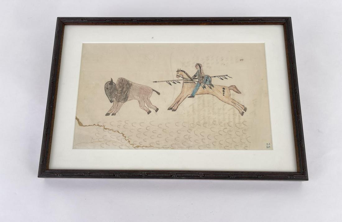 Antique Plains Indian Ledger Drawing (1 of 6)