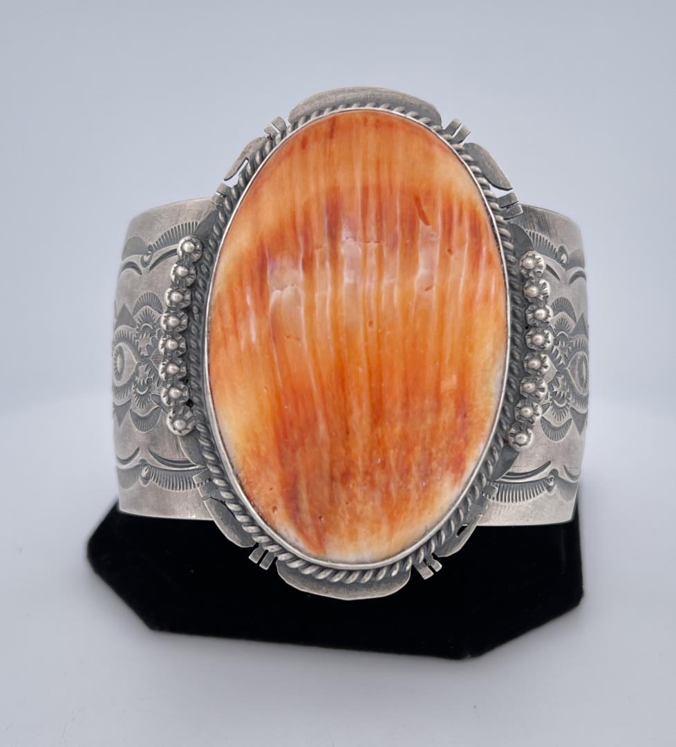 John Nelson Navajo Sterling Spiny Oyster Bracelet (1 of 6)
