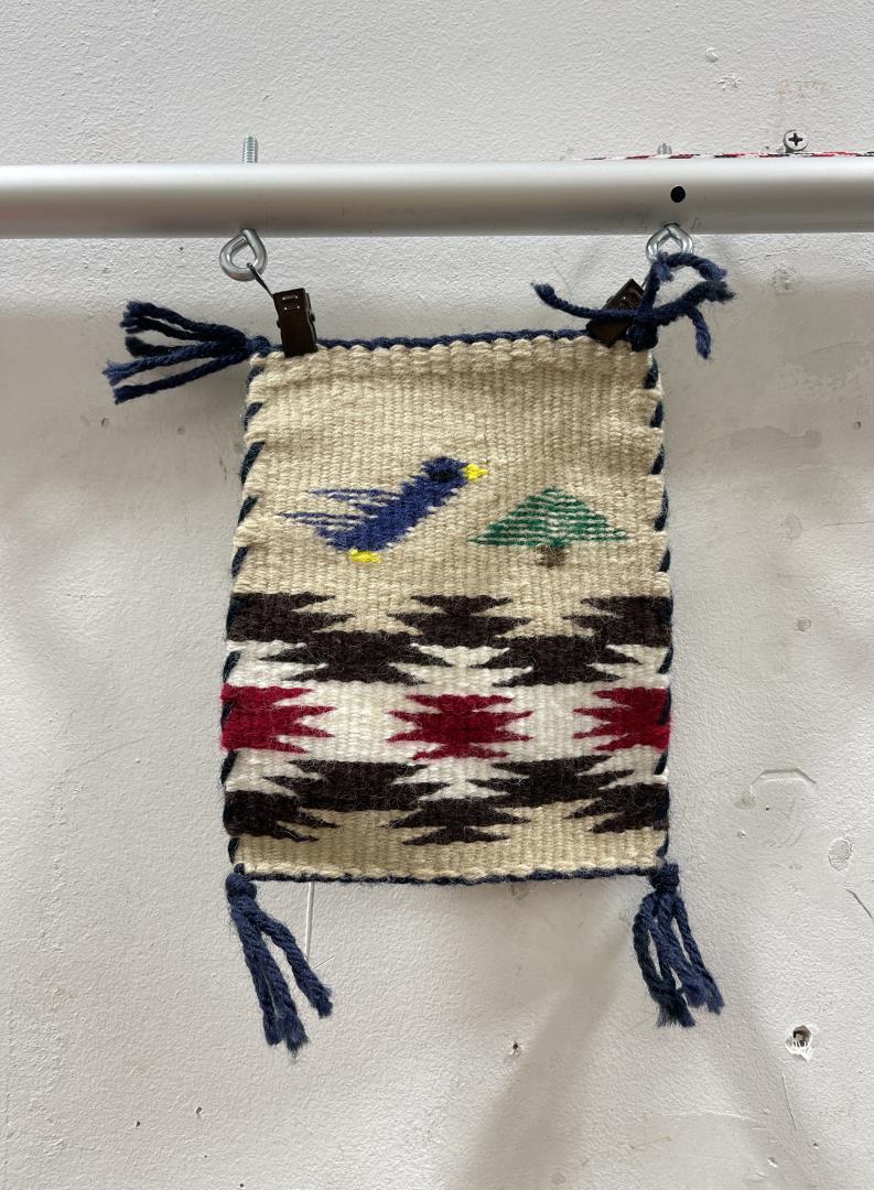 Navajo Indian Sampler Rug: 5 1/4" by 6 1/4".