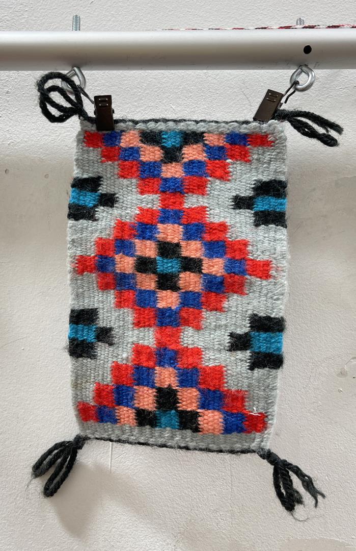 Navajo Indian Sampler Rug: 4 1/2" by 7".