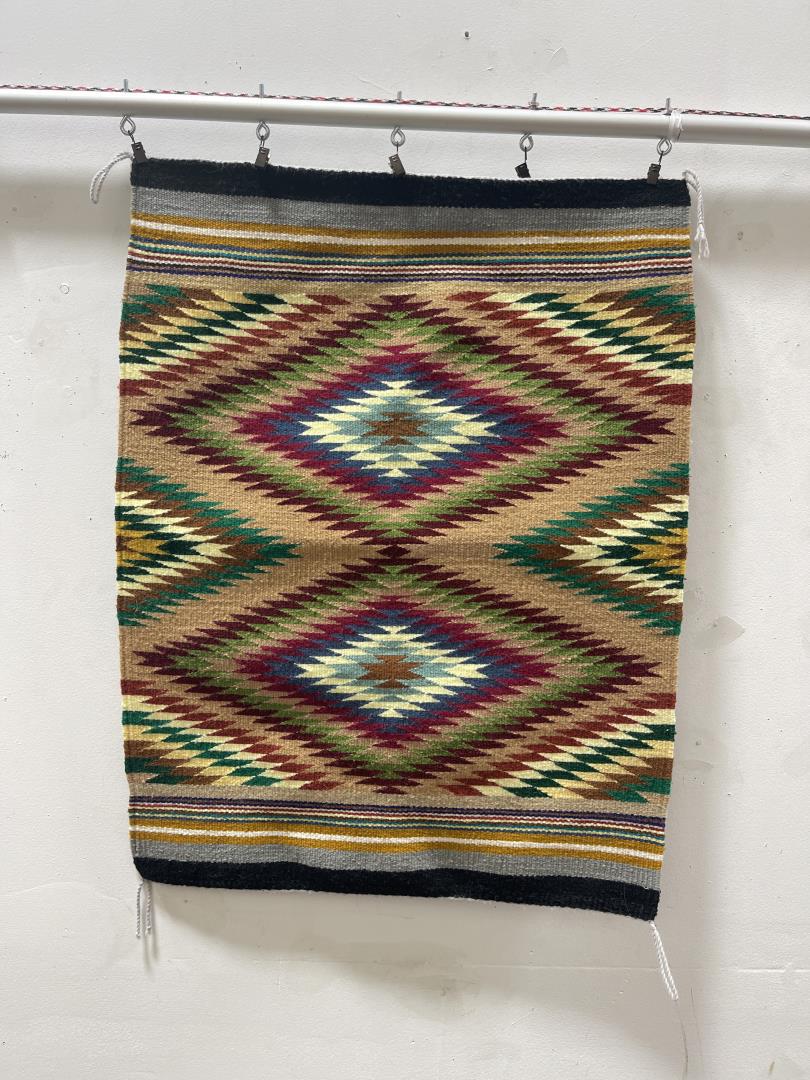 Navajo Indian Germantown Dazzler Blanket Rug: 23" by 29 1/4".