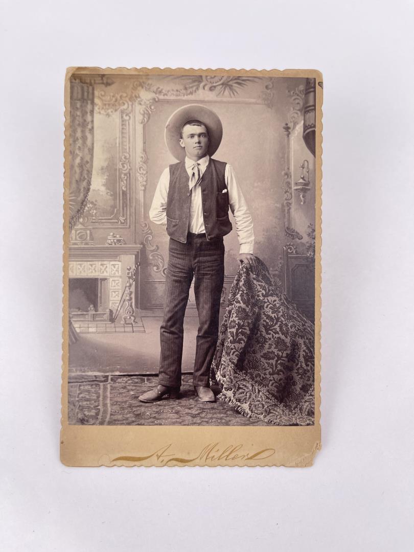 Antique New Mexico Cowboy Photo: Nice old image. Identified on the back as New Mexico.