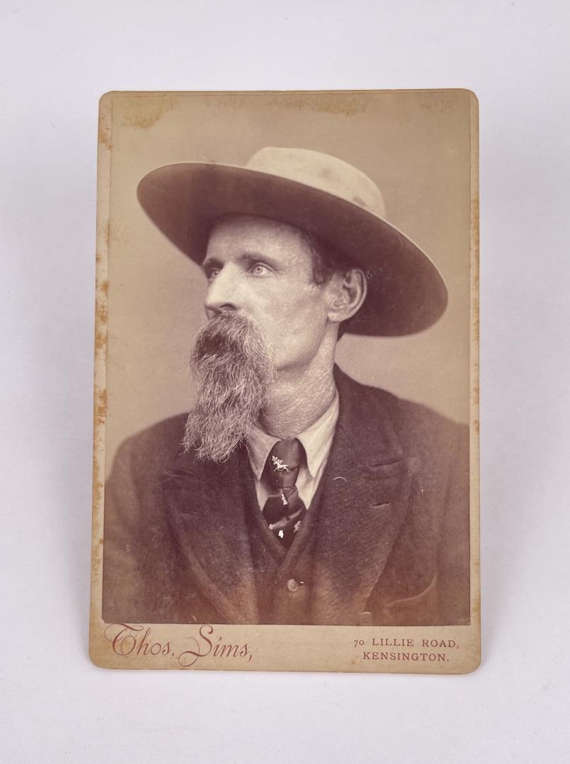 Photo of American Cowboy Taken in London: Subject is identified on back as Doc Powell.