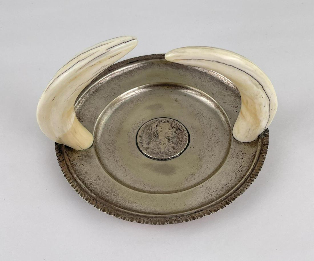 1780 Russian Silver Rouble Coin Dish w/ Tusks (1 of 6)