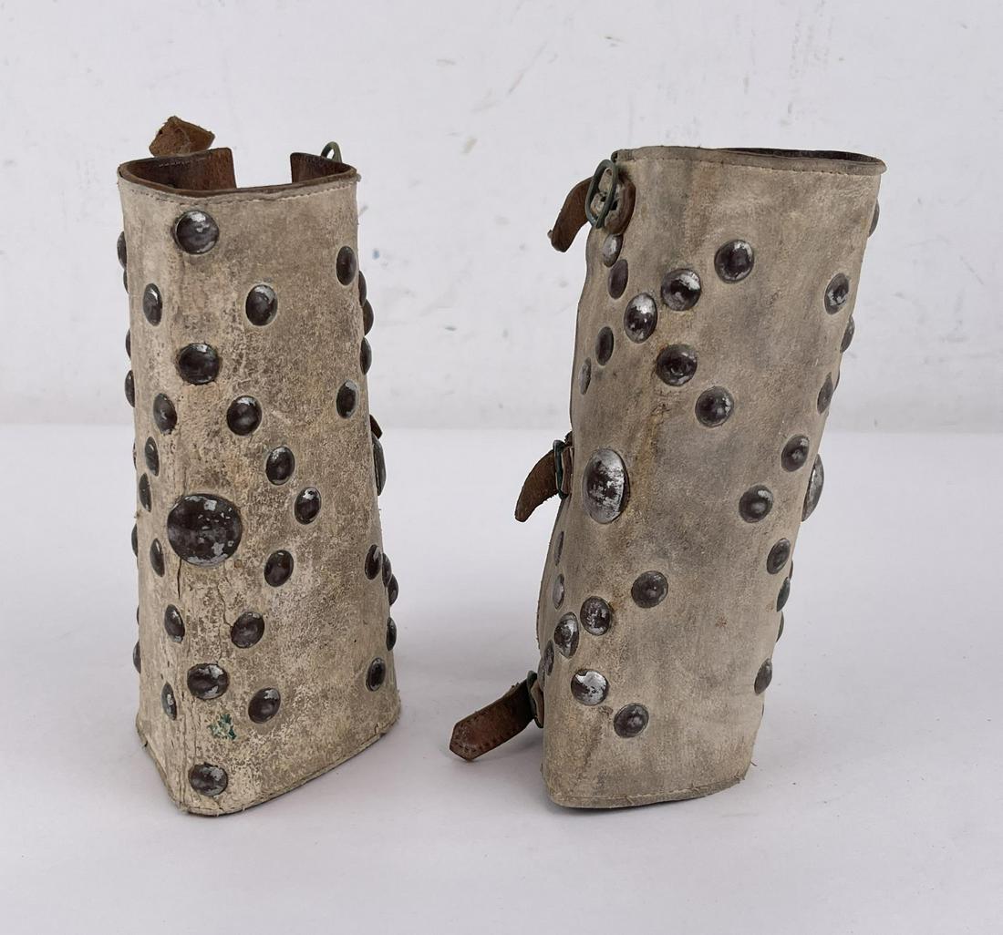 Antique Tooled Leather Cowboy Cuffs (1 of 8)