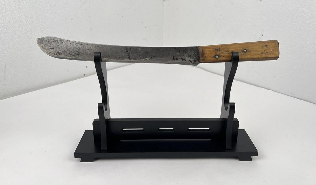 Antique I Wilson Montana Buffalo Butcher Knife: 17 1/4" long. 5 pin handle.