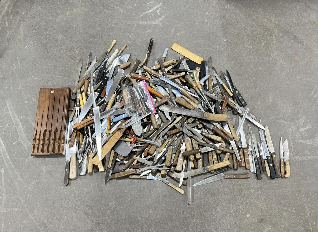 Huge Collection of Antique Butcher Knives (1 of 5)