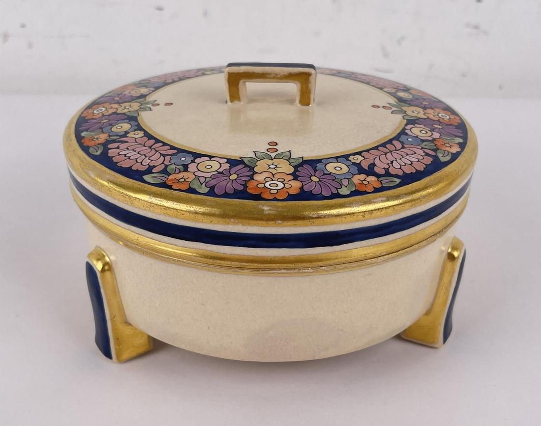 Art Deco Porcelain Jewelry Trinket Box (1 of 6)