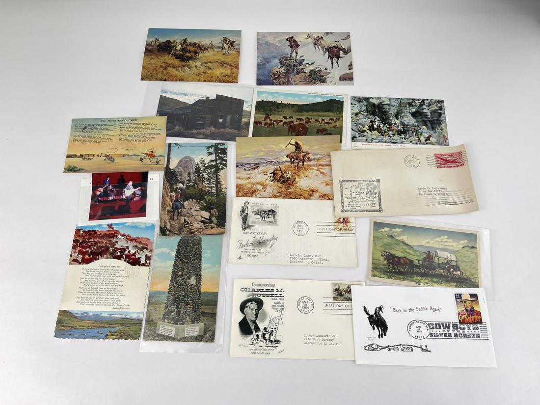 Collection of CM Russell Postcards and Letterheads (1 of 6)