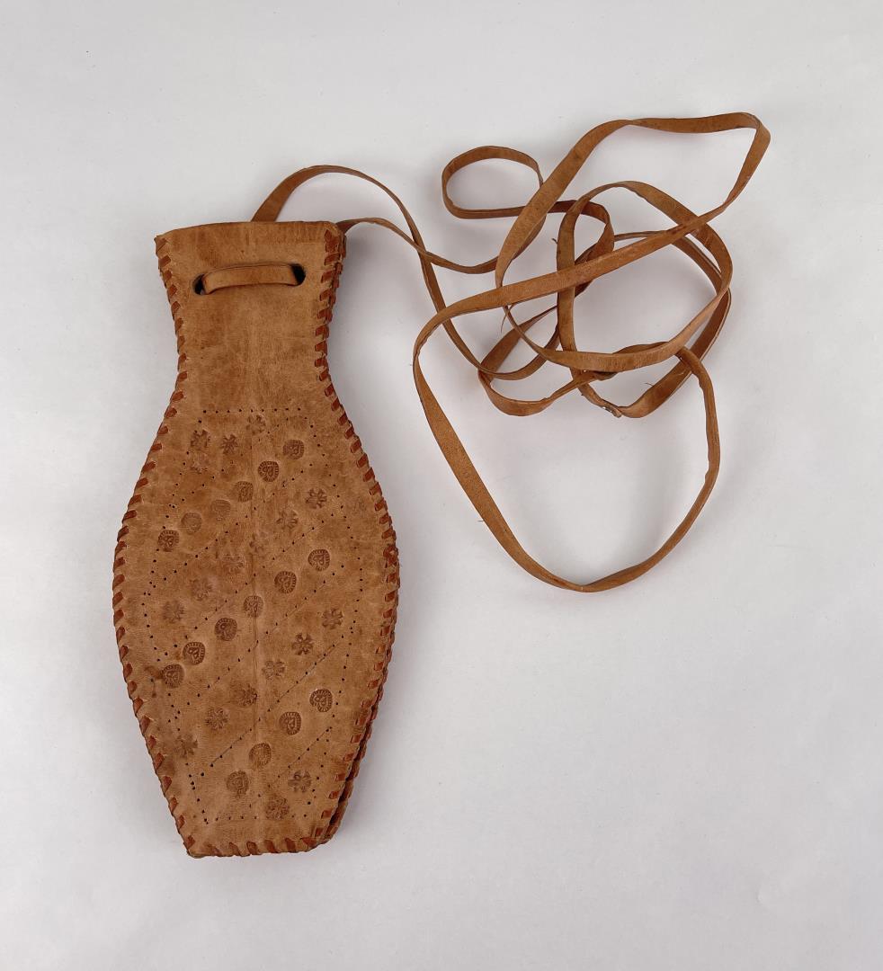 Antique Tooled Leather Bag (1 of 3)