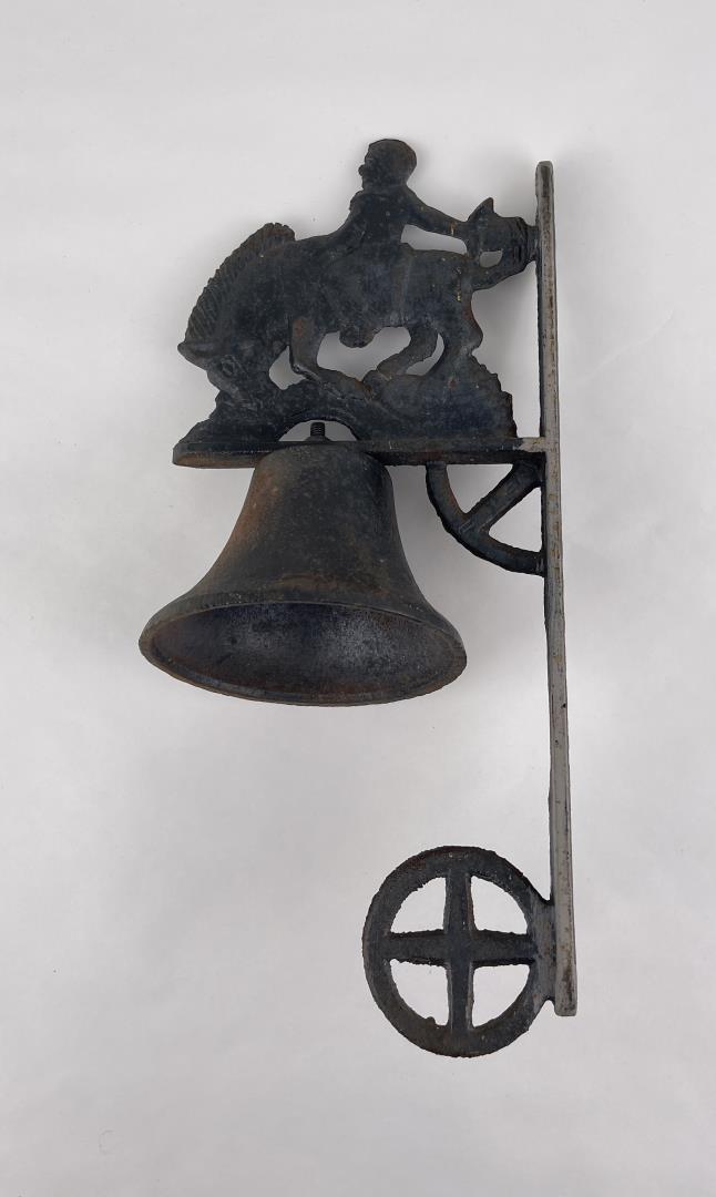 Cast Iron Bucking Bronc Bell: 12" long.
