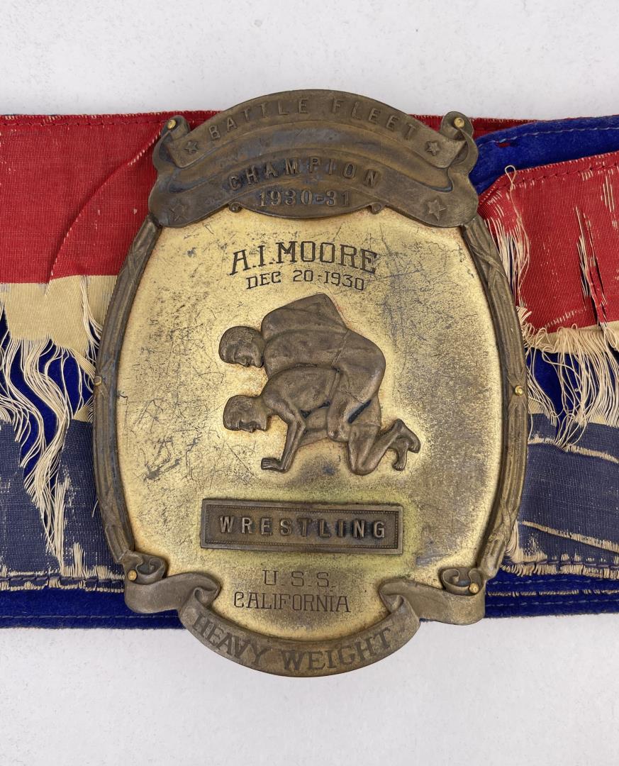 1930 Heavyweight Champion US Navy Wrestling Belt (1 of 8)