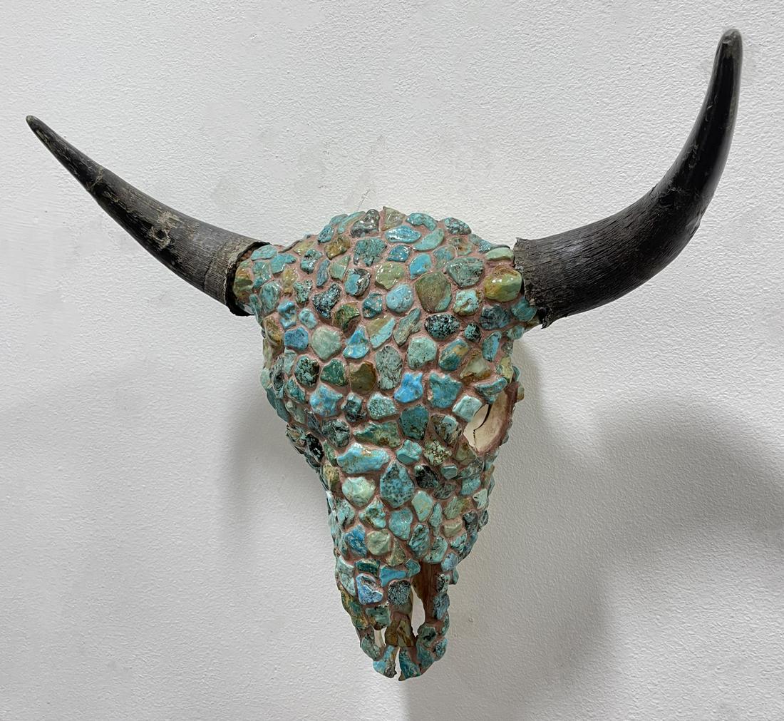 Stunning Navajo Turquoise Encrusted Buffalo Skull (1 of 9)