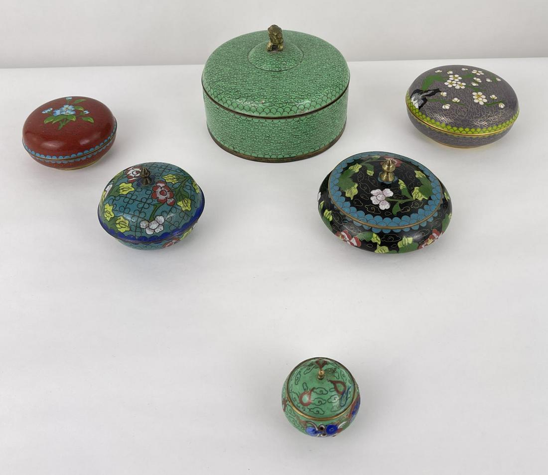 Antique Chinese Cloisonne Boxes (1 of 6)