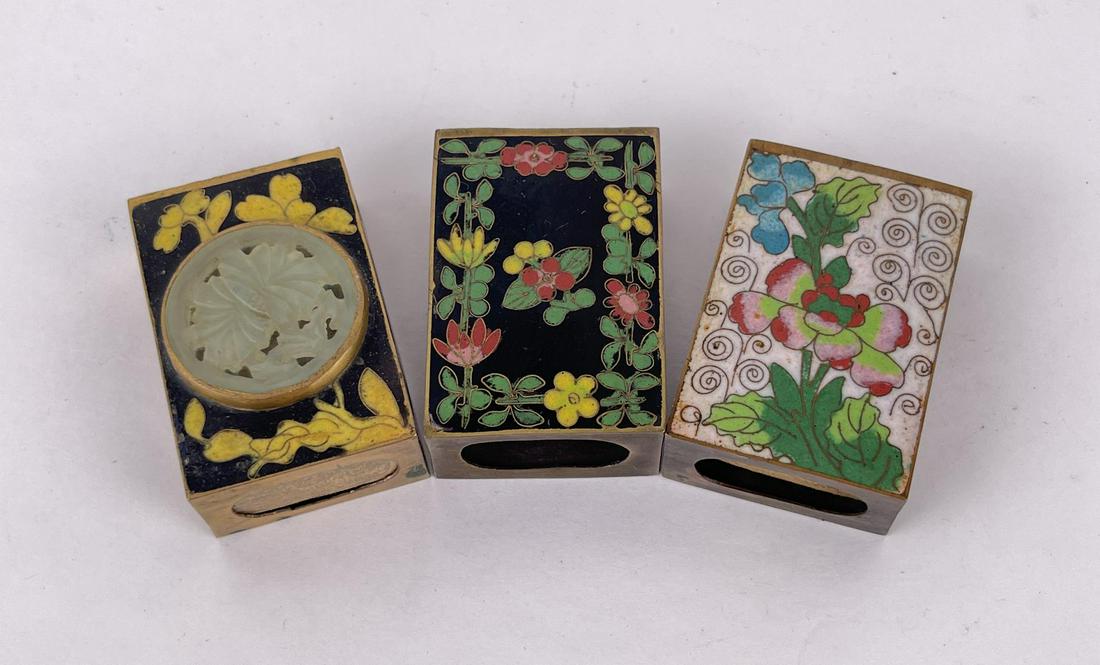 Antique Chinese Cloisonne Match Safes (1 of 3)