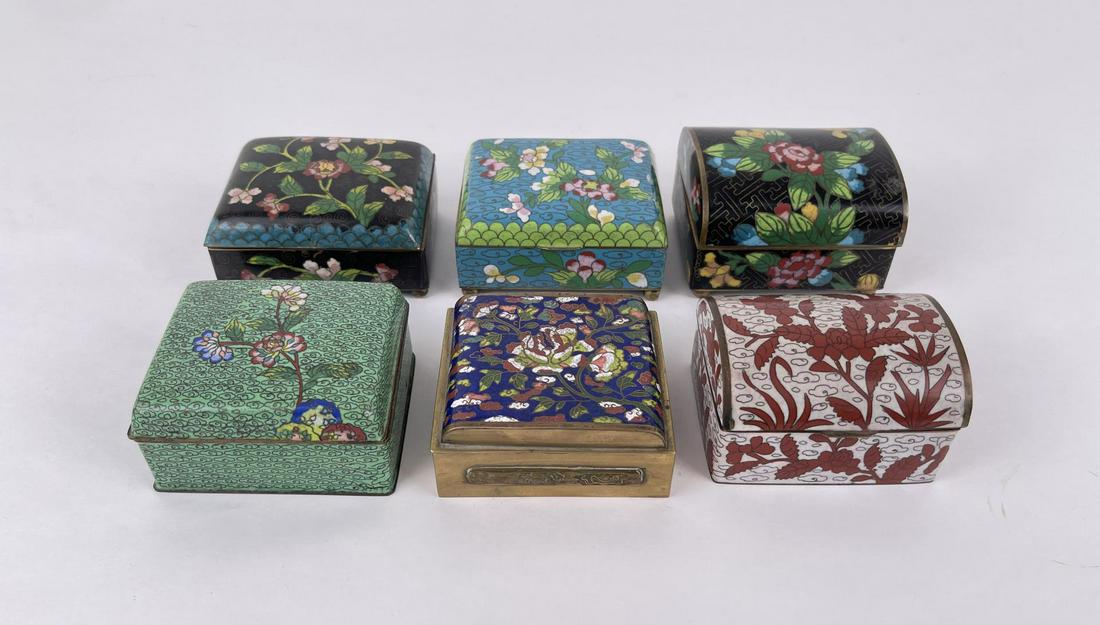Antique Chinese Cloisonne Boxes (1 of 6)