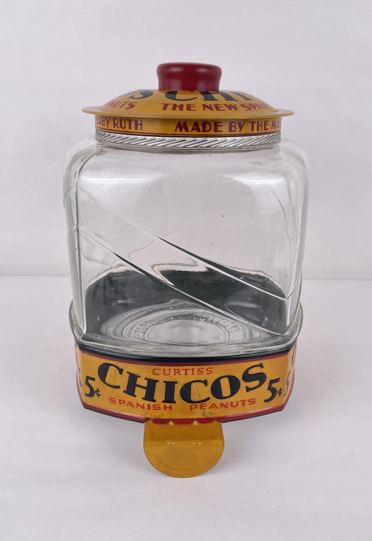 Antique Curtiss Chicos Spanish Peanuts Store Jar (1 of 9)