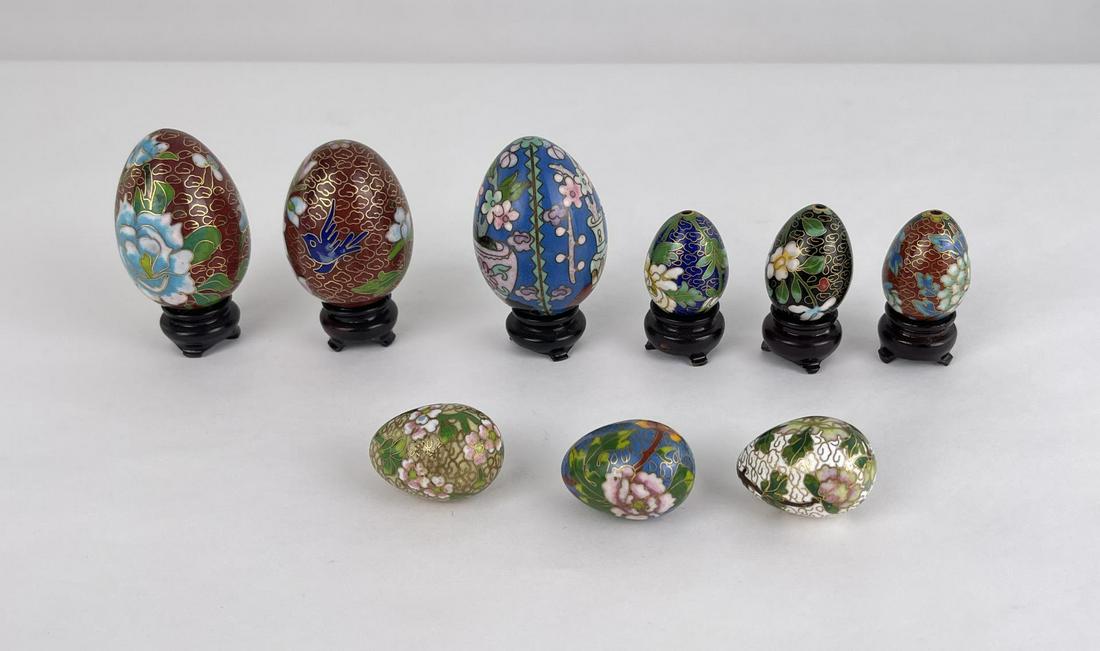 Vintage Chinese Cloisonne Eggs (1 of 5)