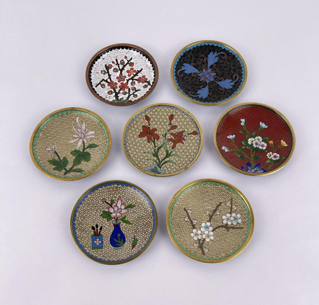 Antique Chinese Cloisonne Dishes Plates (1 of 4)