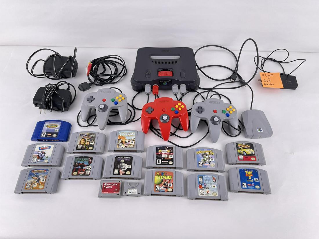 Nintendo 64 N64 Console and Games: Very nice grouping.