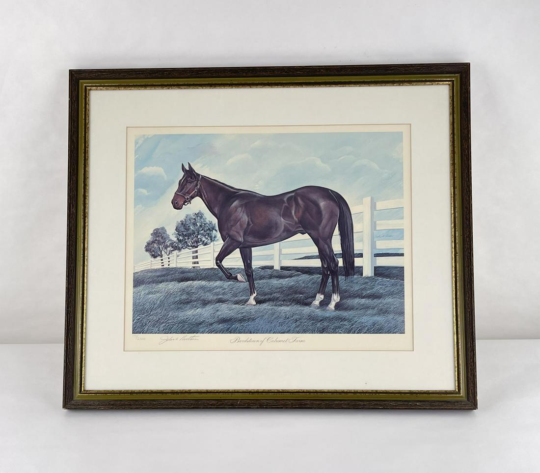 Bardstown of Calumet Farm Print: Signed and numbered. John Ruthven. 20 1/4" by 23 3/4" framed.