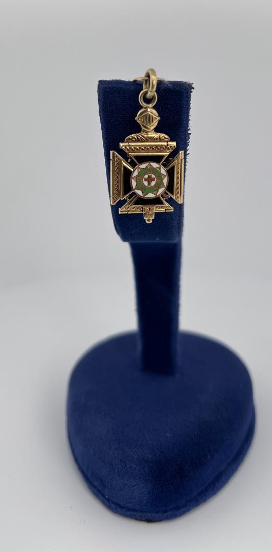 14k Gold Masonic Knights Templar Watch Fob (1 of 7)