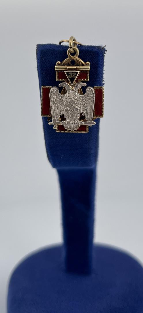 14k Gold Masonic Knights Templar Watch Fob (1 of 6)