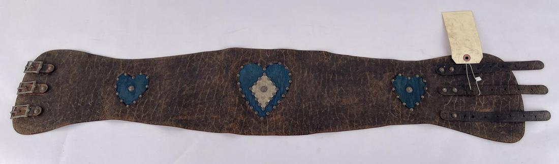 Antique Tooled Leather Cowboy Bronc Belt (1 of 9)