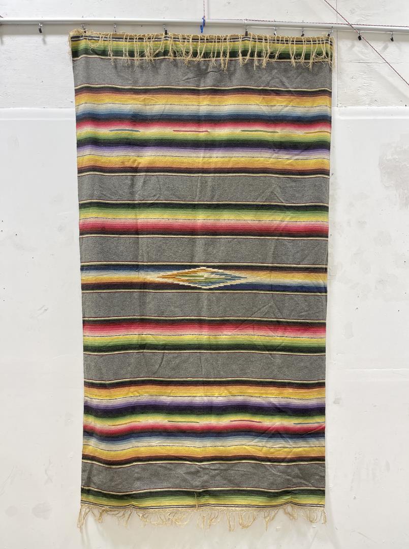 Antique Mexican Wool Serape Saltillo Blanket (1 of 4)