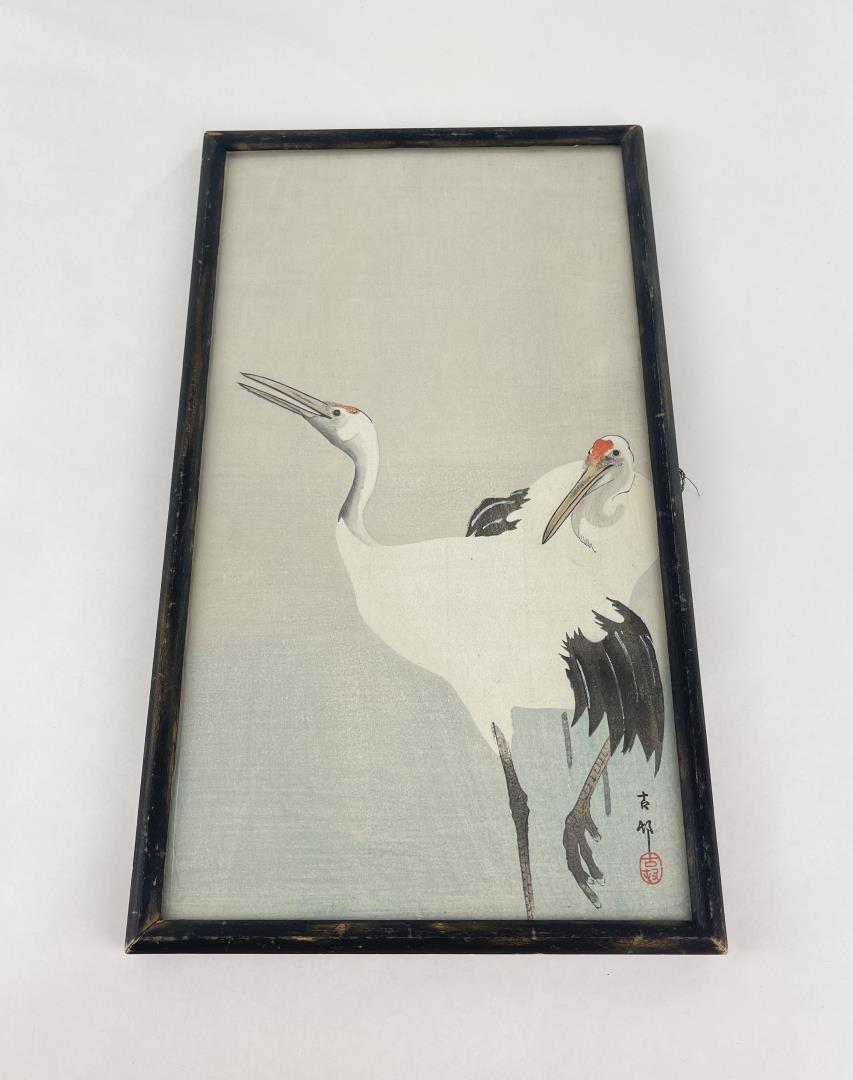 Two Cranes Ohara Koson Woodblock Print (1 of 4)
