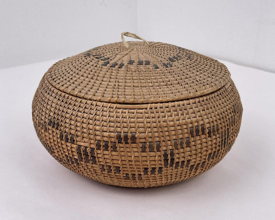 Large Antique Lidded Paiute Indian Basket (1 of 6)