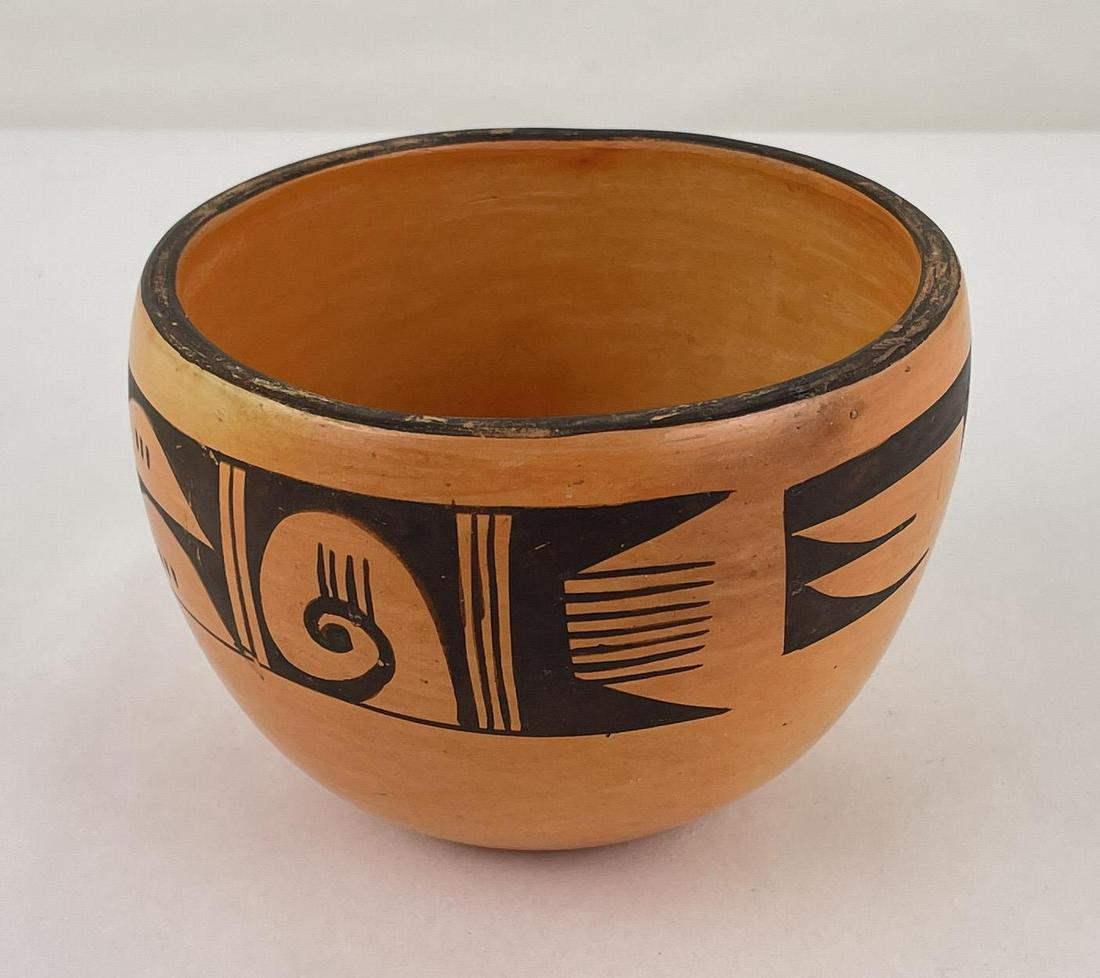 Lena Chio Charlie Corn Woman Hopi Indian Pot: 5 1/4" diameter, 3 5/8" tall. Allard Auction Collection Inv: MIH 1860