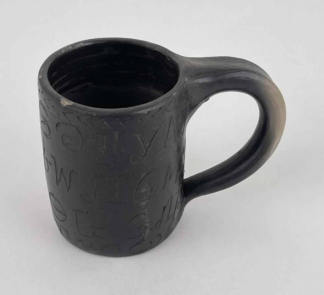 Louise Bigmeat Cherokee Indian Pottery Cup: 3 3/8" tall, 2 3/4" diameter. Allard Auction Collection Inv: SLS 43844