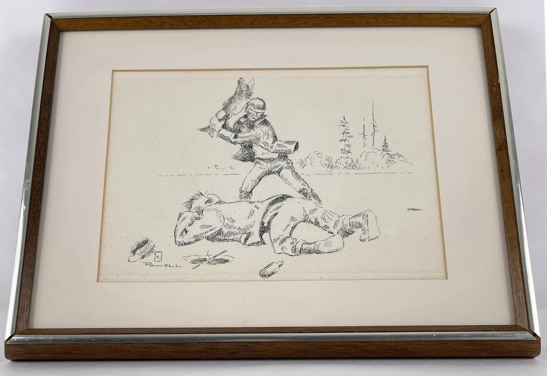 Ace Powell Pen and Ink Drawing Montana (1 of 5)
