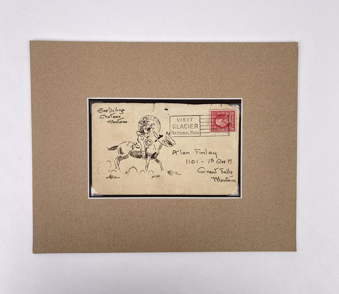 Joe De Yong Pen and Ink Illustrated Letter Montana (1 of 3)