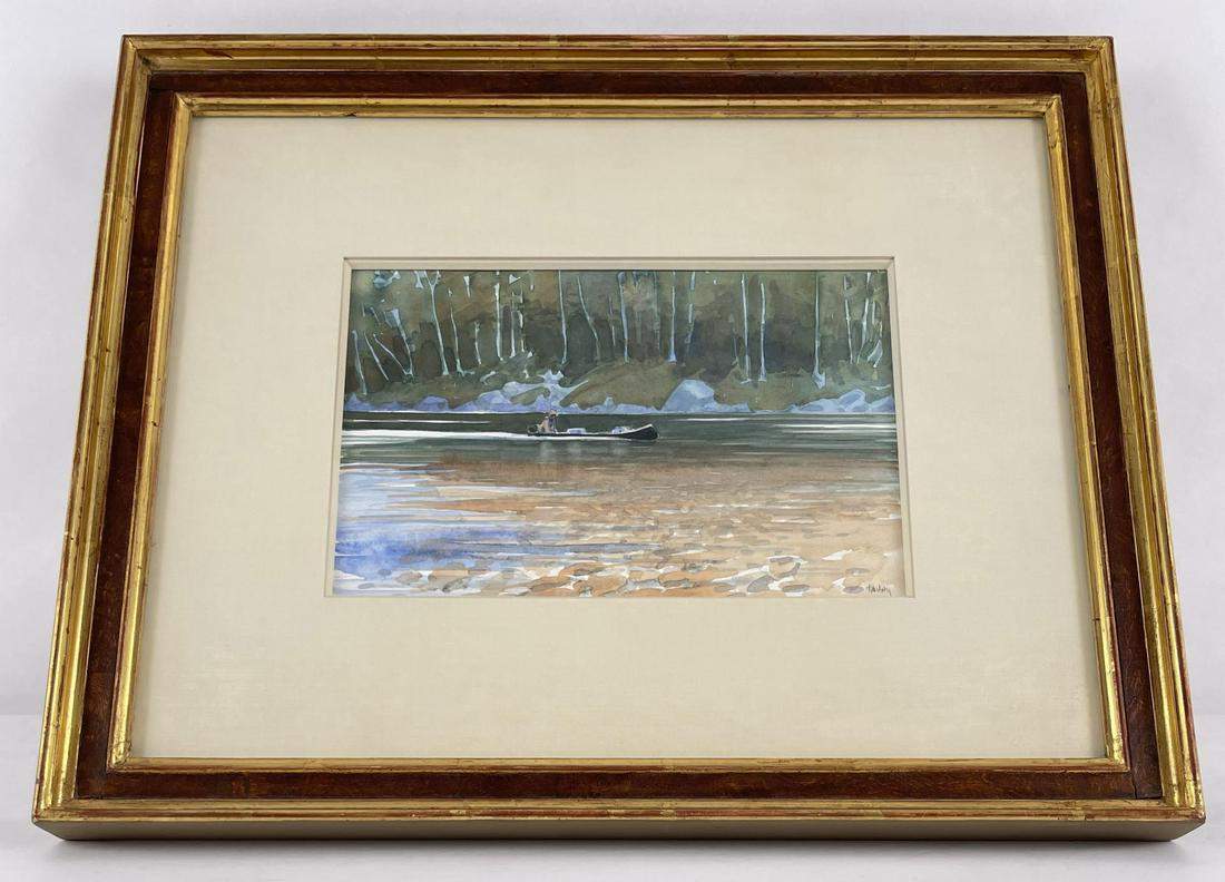 Thomas Daly Canoe Watercolor Painting (1 of 5)