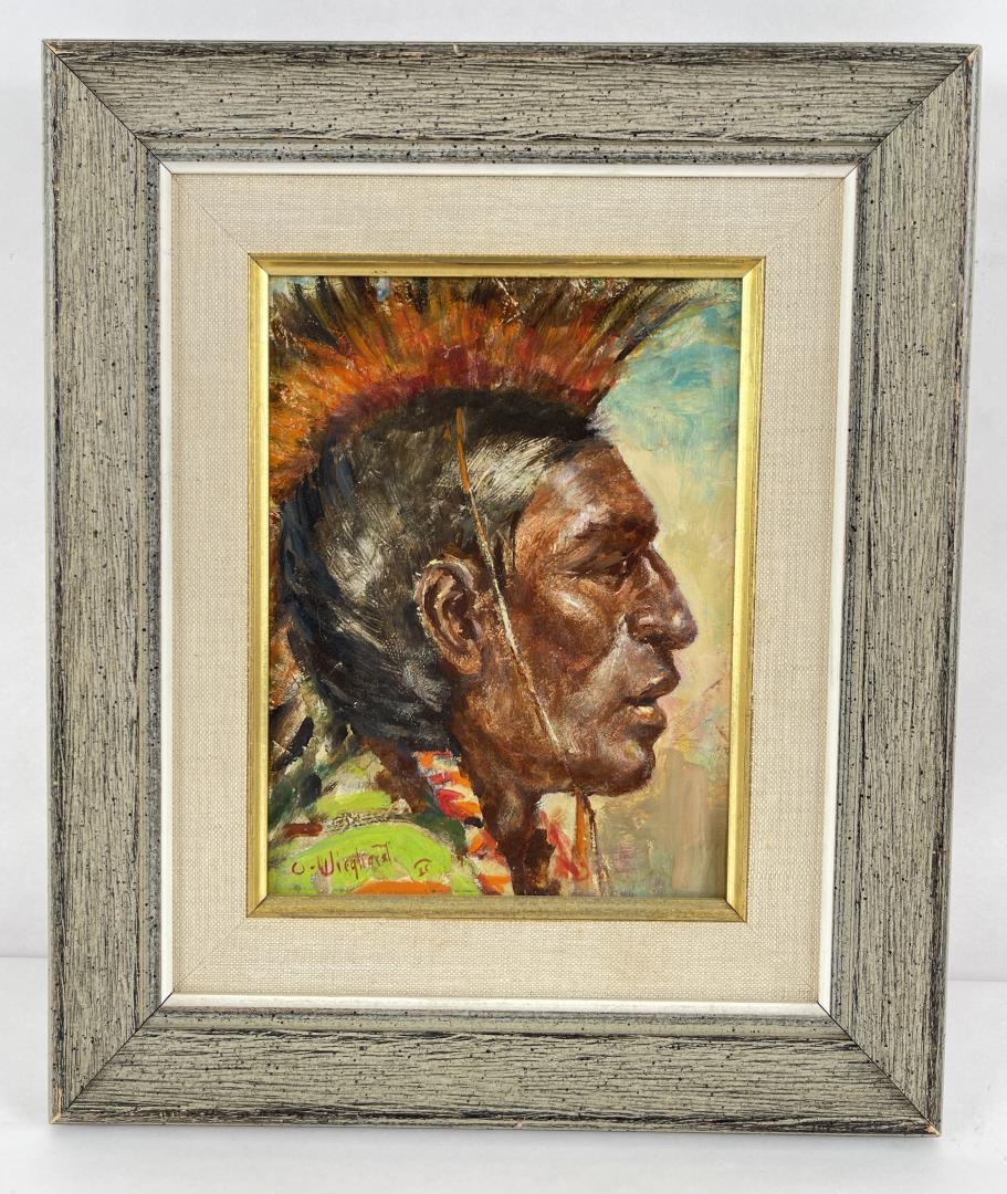 Olaf Wieghorst Dancing Boy Sioux Oil Painting (1 of 6)